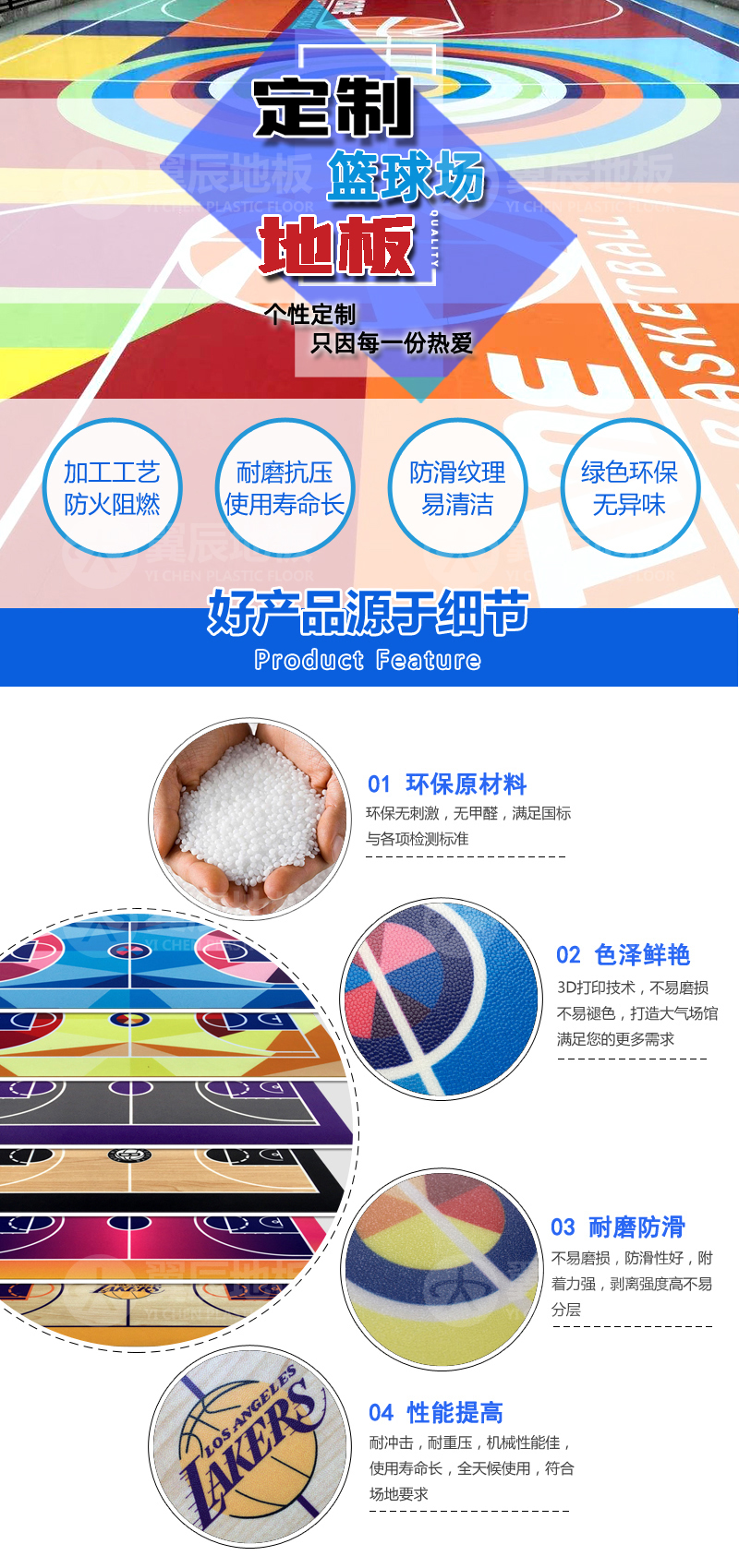 籃球場打印定制地板細節圖
