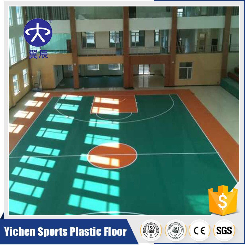 籃球館PVC運動地板場地，籃球場PVC塑膠地板